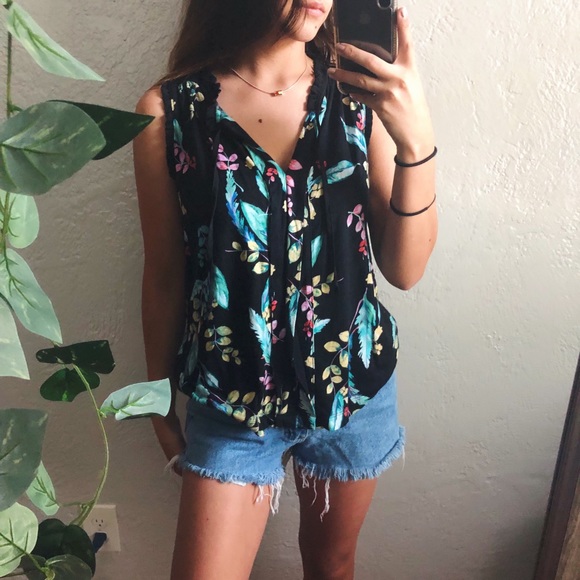 Anthropologie Tops - anthro meadow rue floral sleeveless top